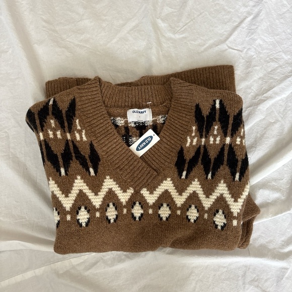Old Navy Brown Fair Isle Sweater - Picture 2 of 6